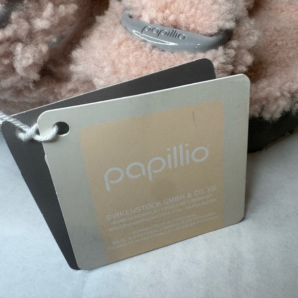 Birkenstock Papillio Arizona Big Buckle Shearling Slide Sandal Teddy Pink - Picture 8 of 9